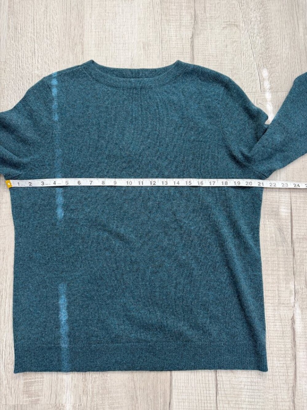Talbots Womens XL Pure Cashmere Wool Sweater Teal Blue Pullover Crew Neck NEW - Picture 5 of 7
